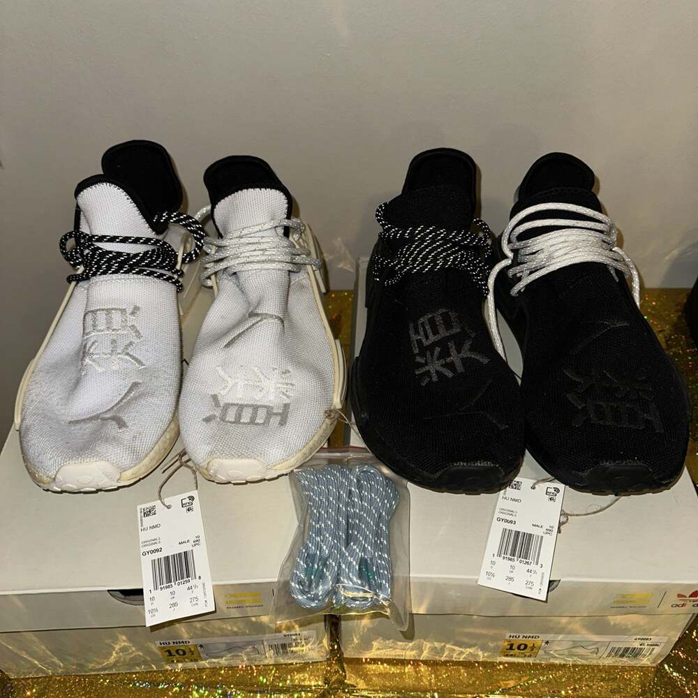 10.5M - Pharrell Williams X Adidas NMD Human Race White & Black GY0092 - GY0093